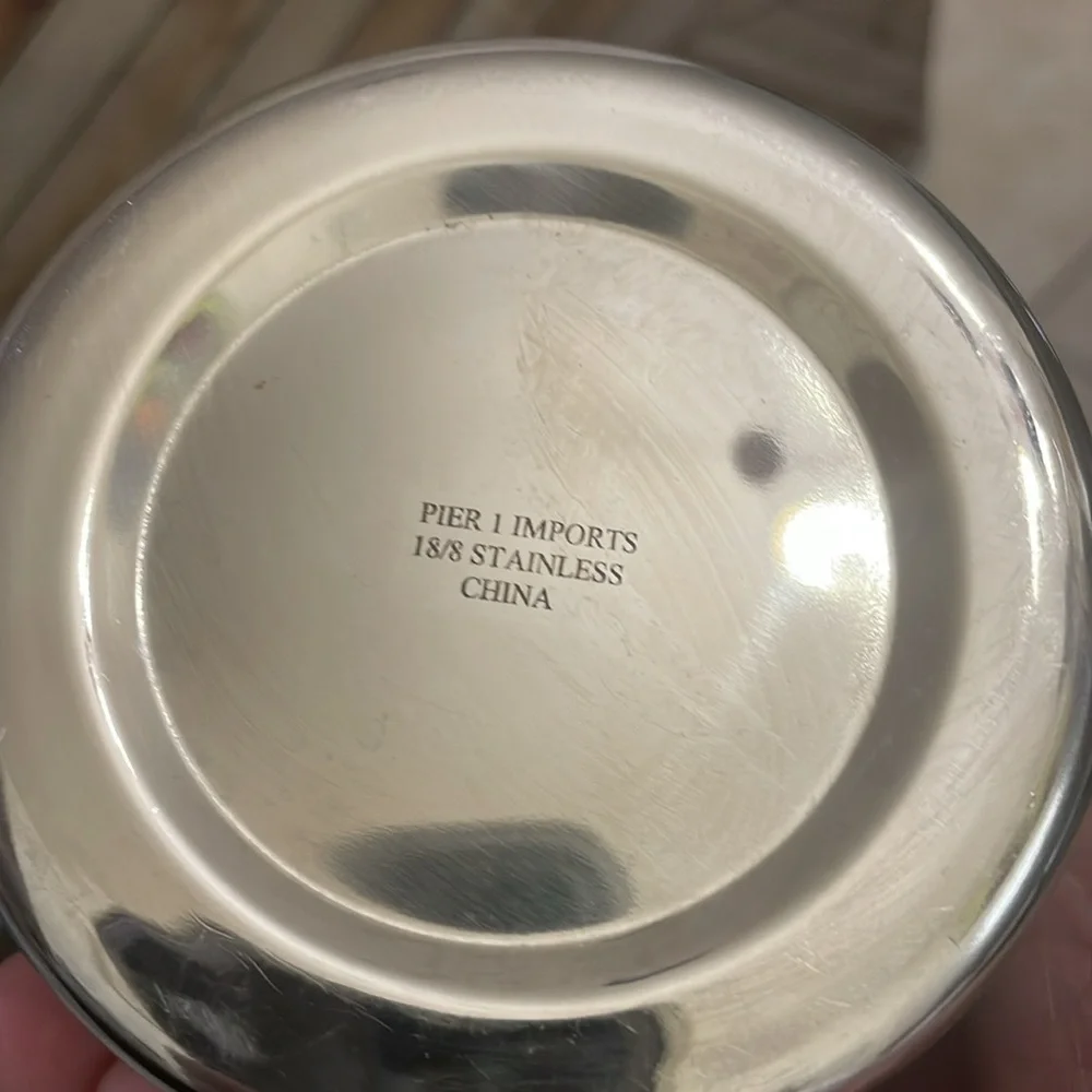 Vintage Pier 1 Imports 18/8 Stainless Steel Bar ice bucket, Shaker,double jigger